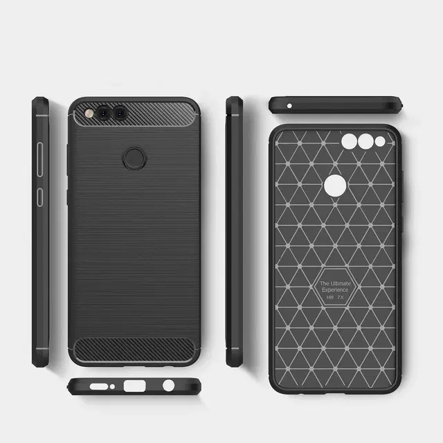 Silicone Mobile Back Cover for Honor BND- AL10 / Honor_7X (Black)