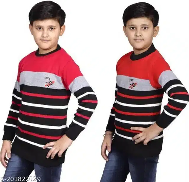 Woolen Sweaters for Boys, Pack of 2 (Multicolor, 9-10 Years)