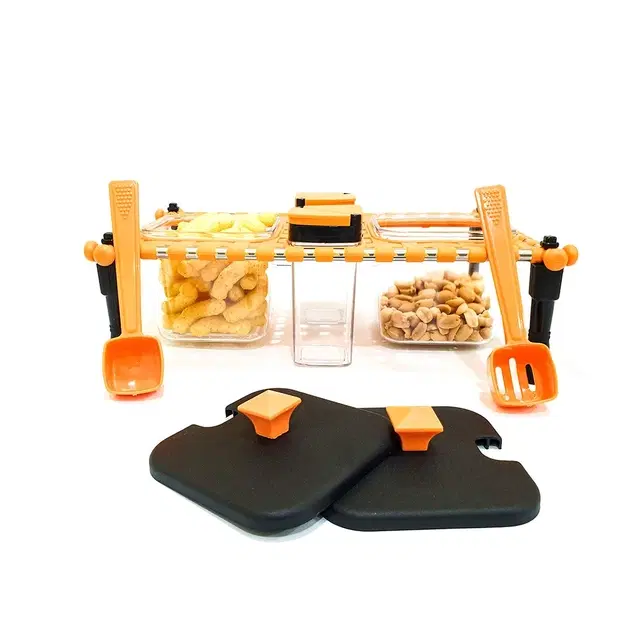 Plastic 4-in-1 Multipurpose Spice Jars, Multicolor, Set of 1