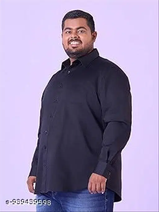 Solid Shirt for Men (Black, M)