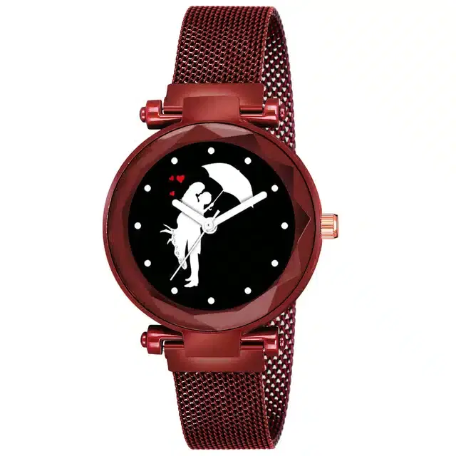 Analog Watch for Girls (Red)