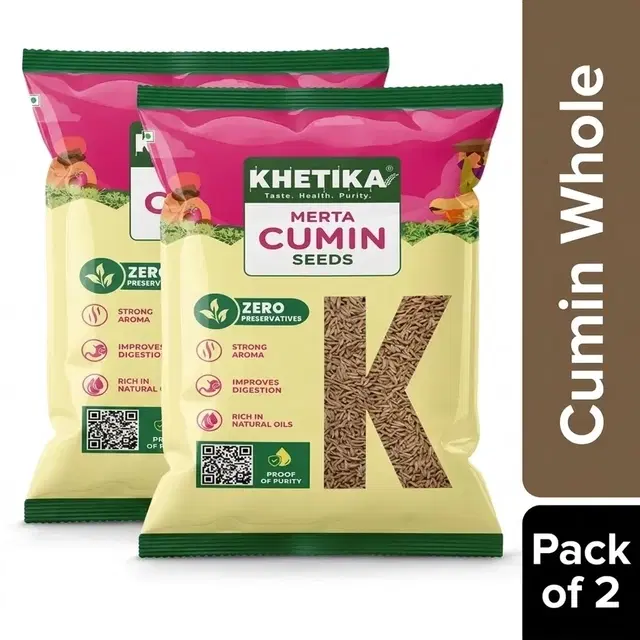 Khetika Cumin(Jeera) Whole 2X100 g - Set of 2