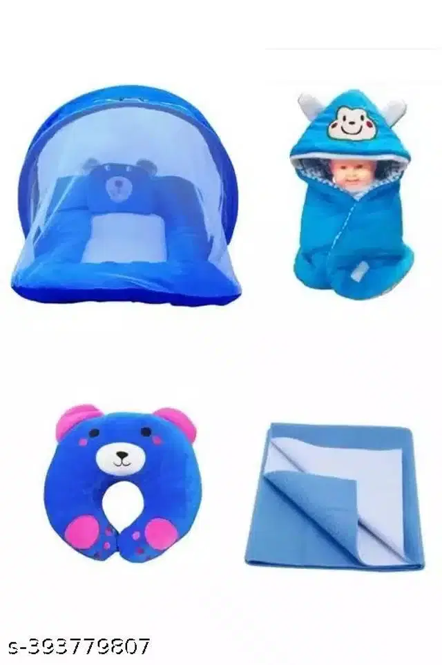 Combo of Baby Sleeping Set, Blue, Set of 4