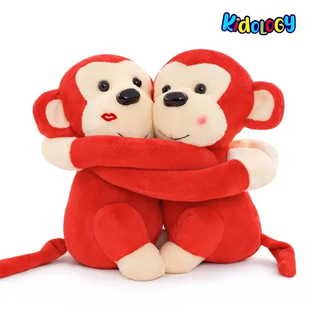 Kidology Monkey Couple Hug Plushie Soft Toy, Cute Cuddly Gift, 20 Cm