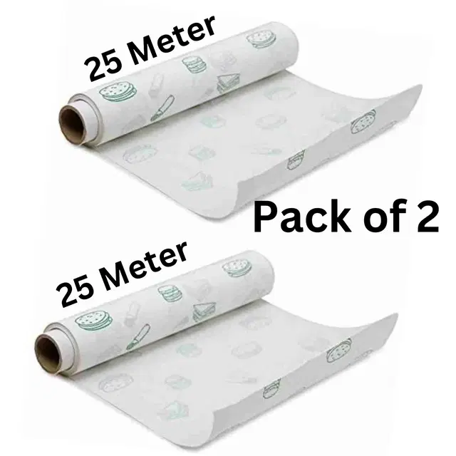 Food Wrapping Butter Paper, Pack of 2, 25 M