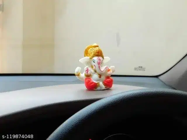 God Ganeshji Car Dashboard Idol, Multicolor
