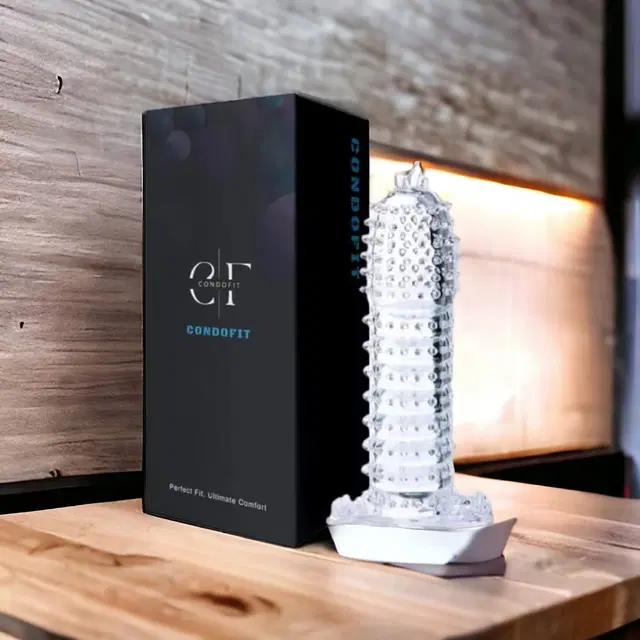 Crystal Dotted Reusable Condom for Men, Transparent, Pack of 1