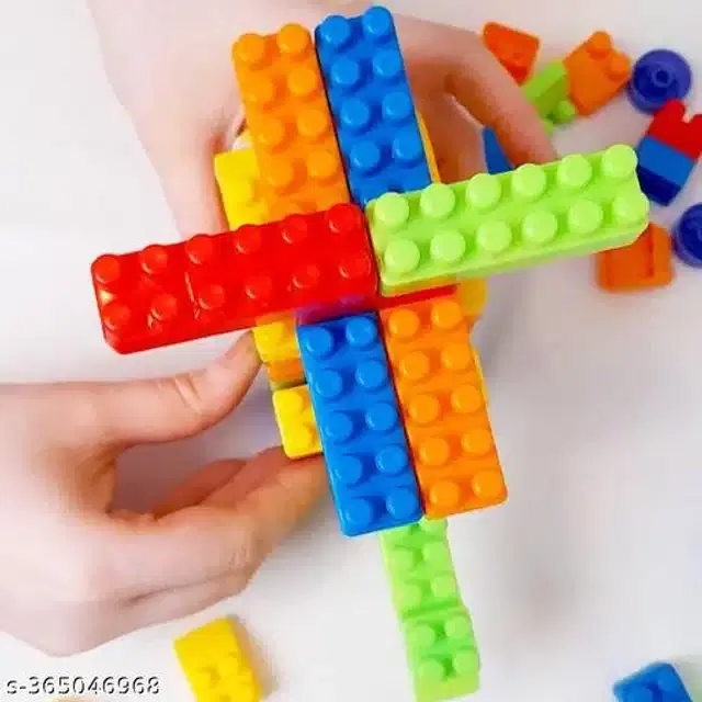 Plastic Block Toys for Kids, Multicolor, Set of 75