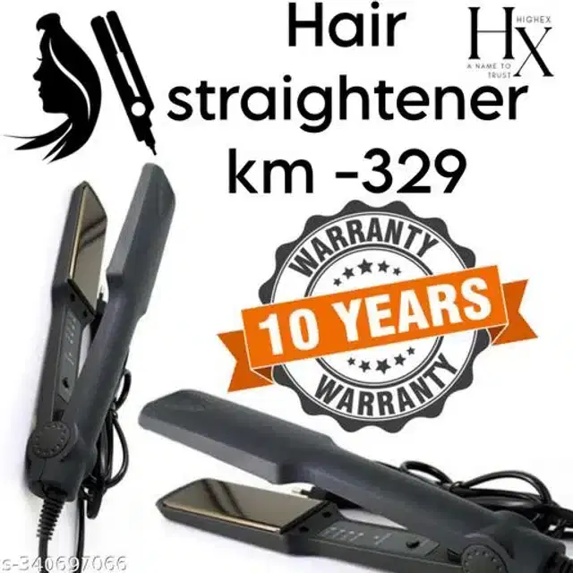 Plastic Hair Straightener, Black
