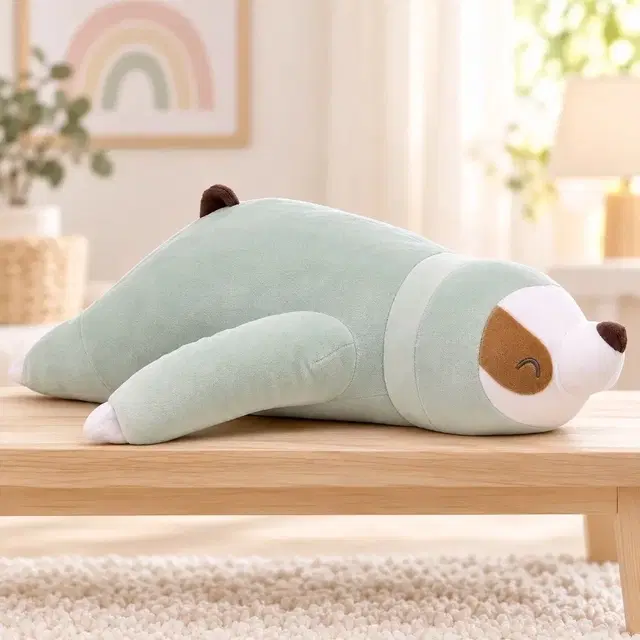 Toytales Sloth Cushion Gray & White