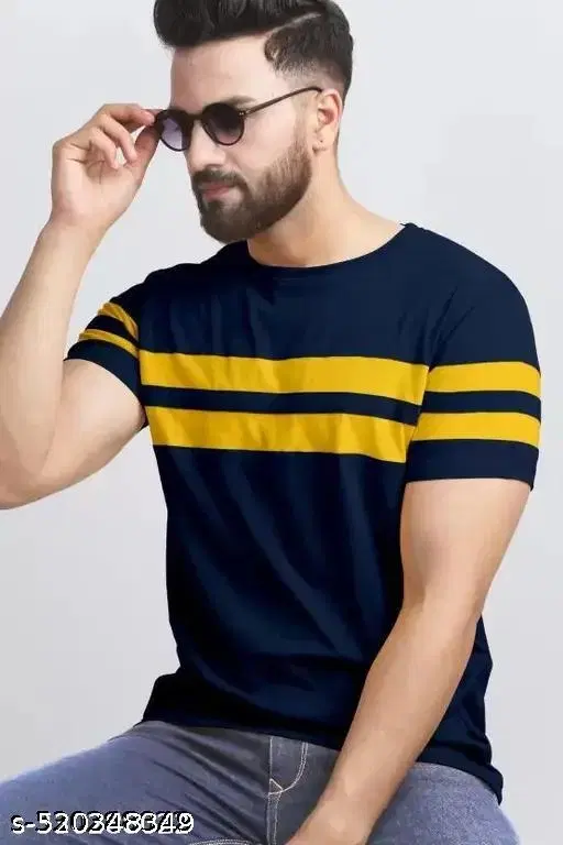 Cotton Blend T-shirt for Men, Multicolour (XL)