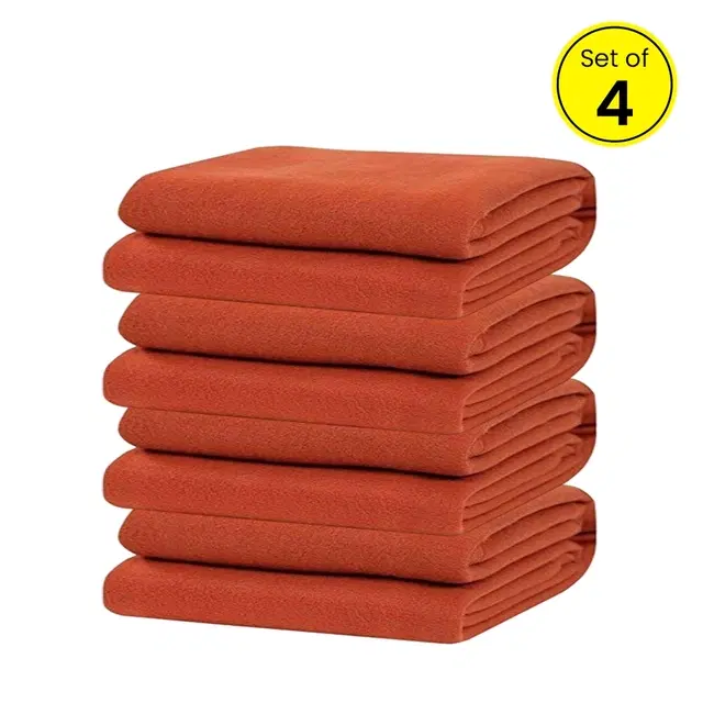 Solid Polar Fleece Blanket Orange (60*90) (Pack Of 4)