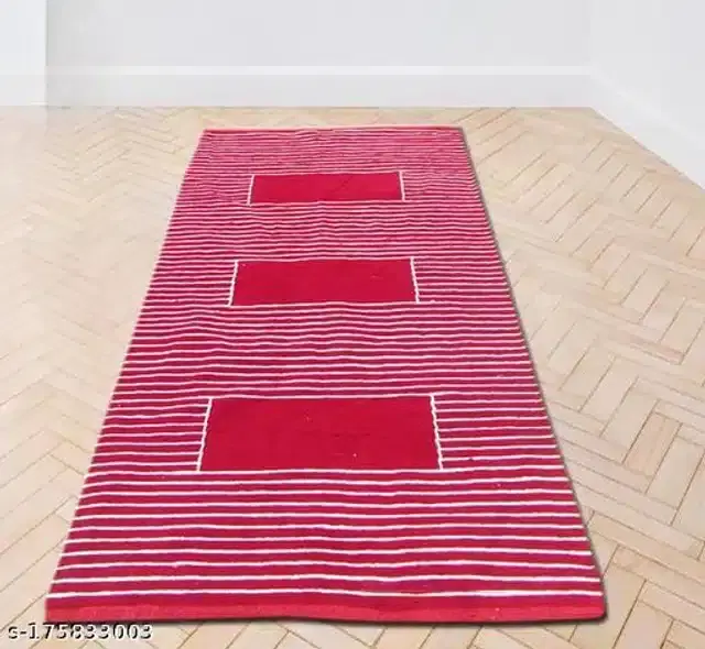Striped Cotton Rug, Assorted, 183x122 inches