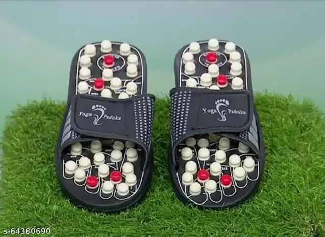 Yoga Paduka Acupressure Slipper for Men & Women, Black, 5