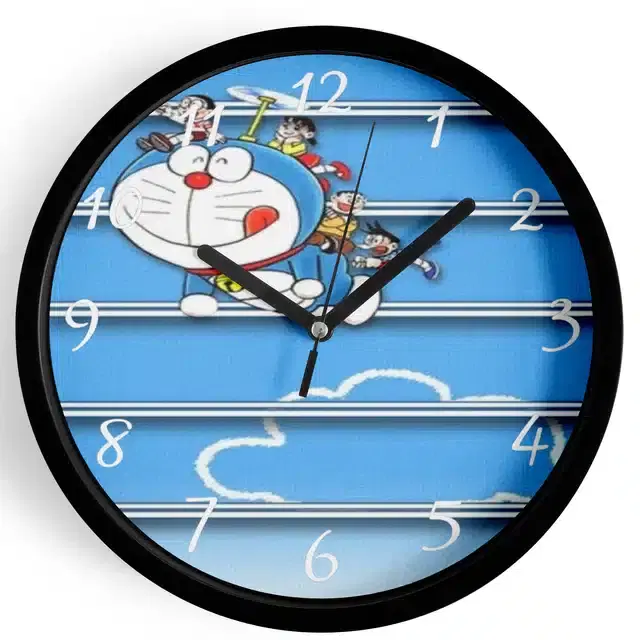 Doraemon Analog Wall Clock, Multicolor, 7 Inches