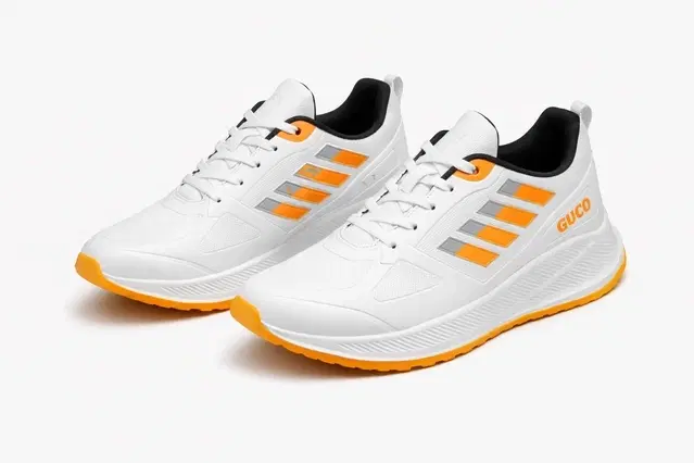 Sports Shoes for Men ,White & Orange (7)