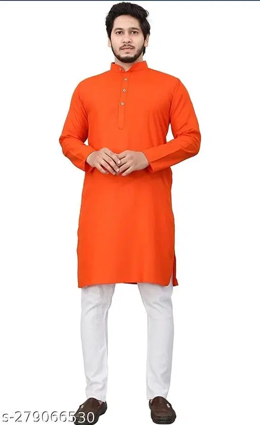 Kurta for Men (Orange, S)
