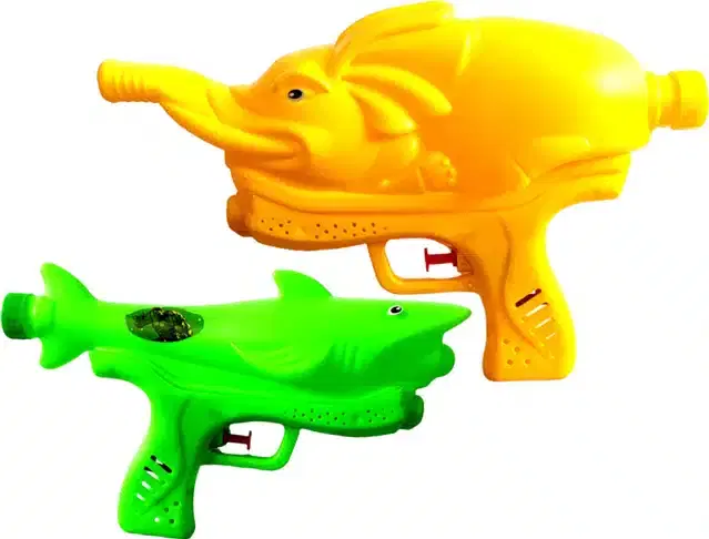 Holi Pistol Pichkari, Yellow & Green, Pack of 2