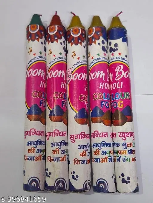Herbal 5 Pcs Color Fog for Holi, Multicolor, Pack of 1