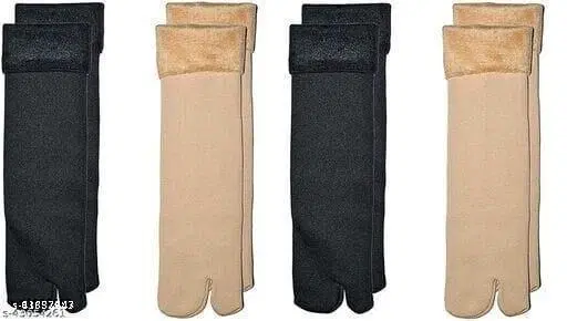 Velvet Socks for Women, Multicolour, Pack of 4 (Free Size)