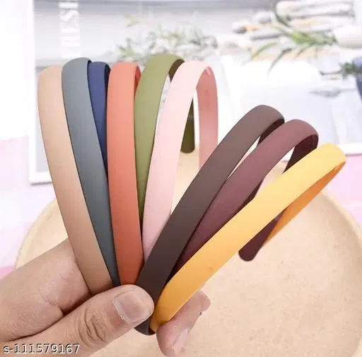 Hair Bands for Women, Pack of 12 (Yellow)