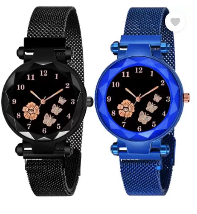 Analog Watch for Women & Girls, Pack of 2 (Multicolor)