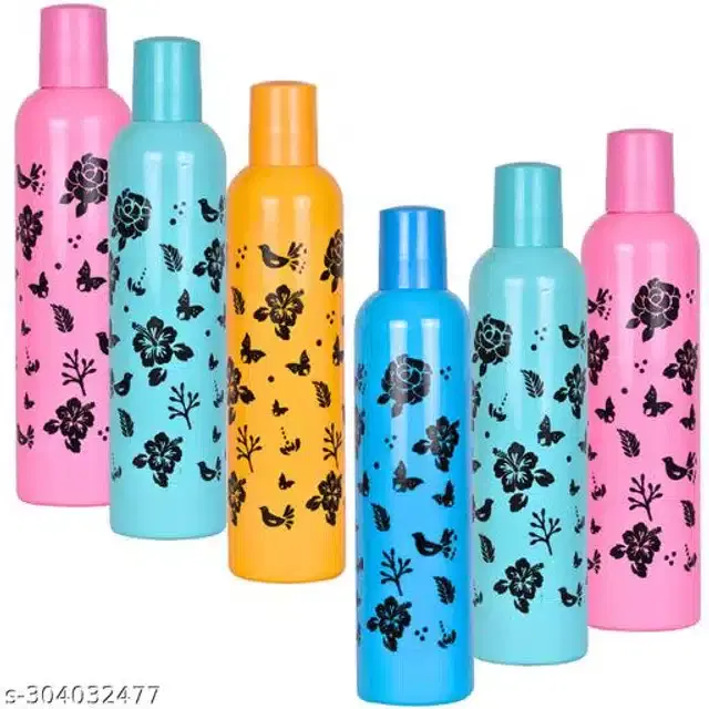 Water Bottle Set, Multicolor, 1000 ml, Pack of 6