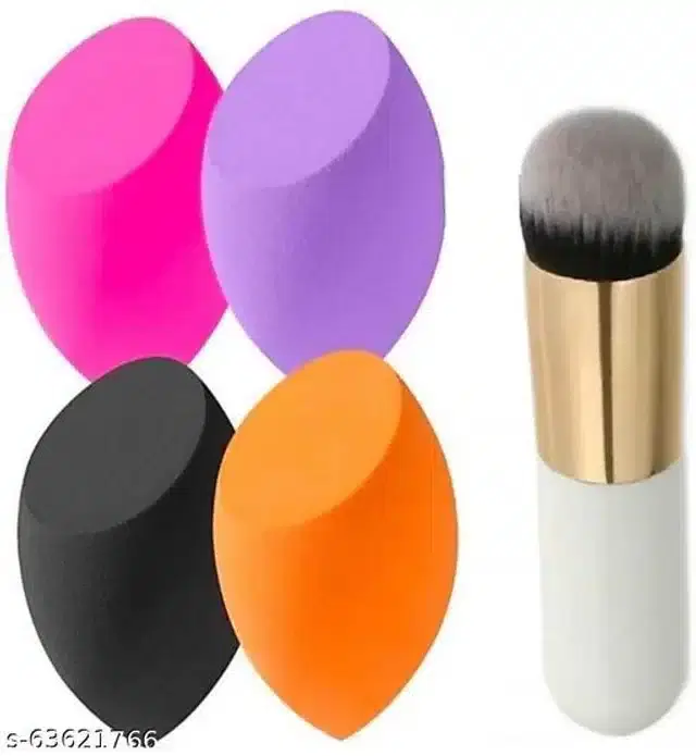Makeup Blenders, 4 Pcs with Brush, Multicolor, Set of 2