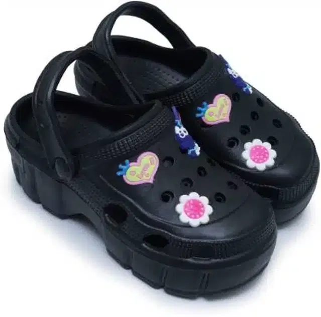 Clogs for Girls & Women (Black, 8)