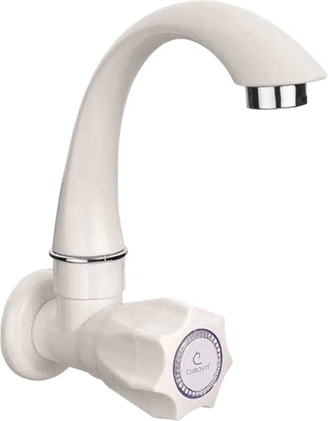 Plastic Swan Neck Tap with Foam Flow for Wash Basin, White