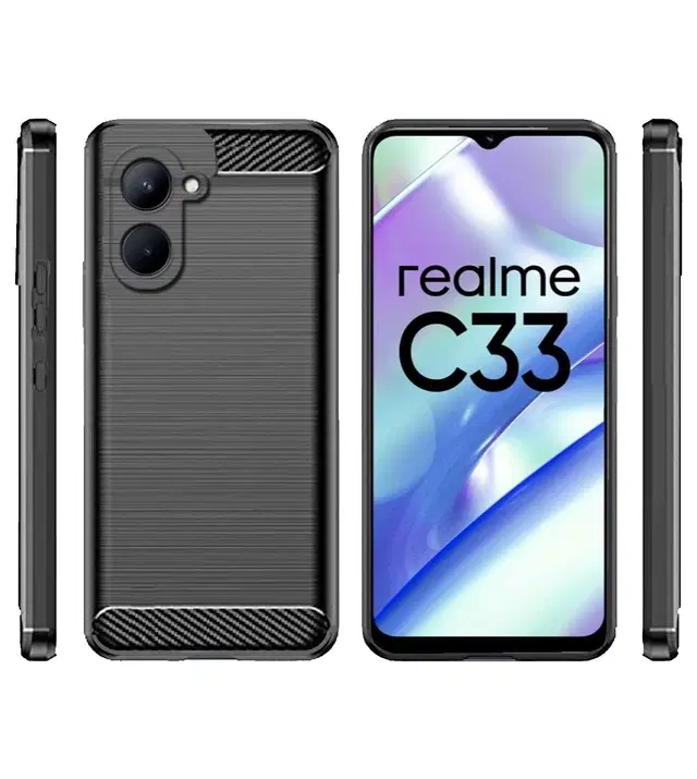 Silicone Mobile Back Cover for Realme RMX3627 / Realme_C33 (Black)