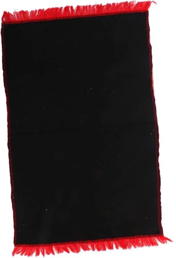 Qaleen Velvet Multipurpose Rug Mat for Jannamaz, Prayer & Meditation, 70x110cm, Red