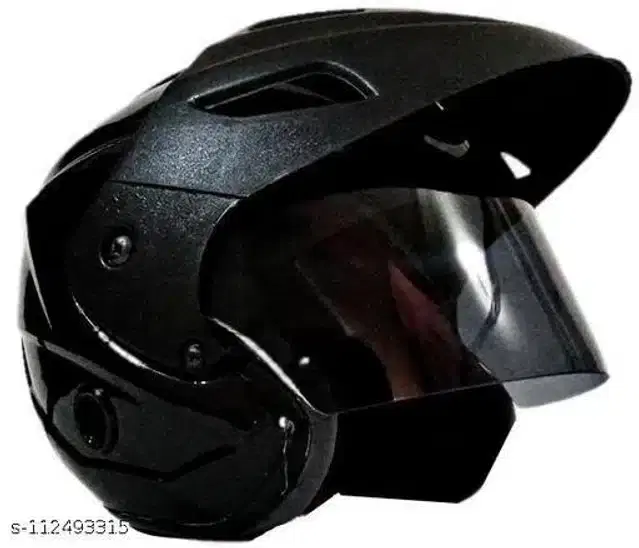 Open Face Helmet For Men, Black