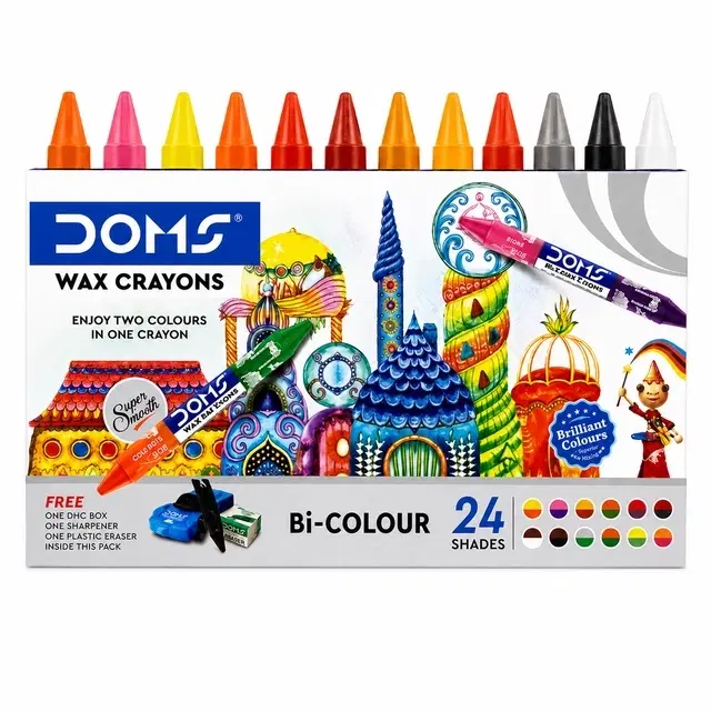 Doms Bi-Colour Wax Crayons 24 Shades Gift Set