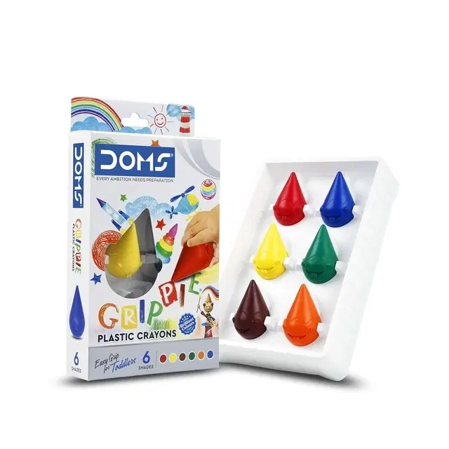 Doms 6 Shades Grippie Crayons Box Pack [Multicolor]