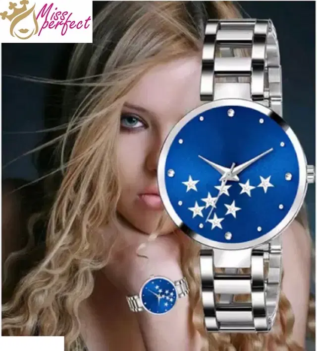 Analog Watch for Women & Girls (Silver)