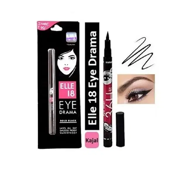 Eye Drama Bold Kajal with Eye Liner, Black, Set of 2