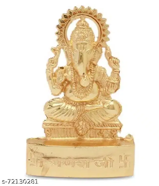 Metal Ganesh Ji Idol, Golden