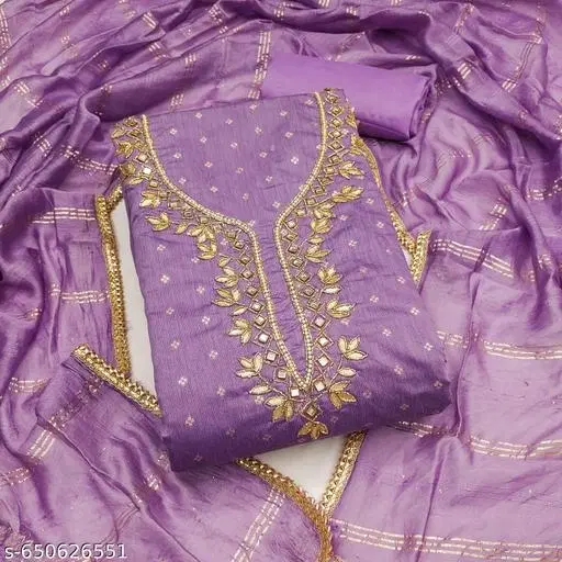 Zari Woven Punjabi/All Over Suits for Women (Purple, 7.05 meter (4XL)
