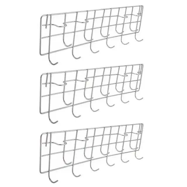 Oc9 Stainless Steel Wall Mounted Ladle Hook Rail For Kitchen, Pack Of 3