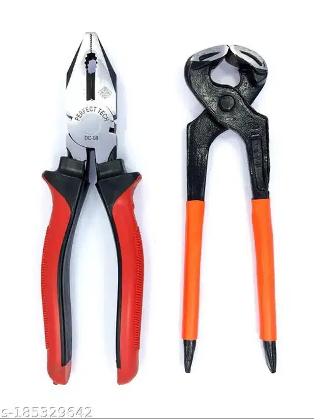 Combination & Pincer Plier, Set of 2, Red