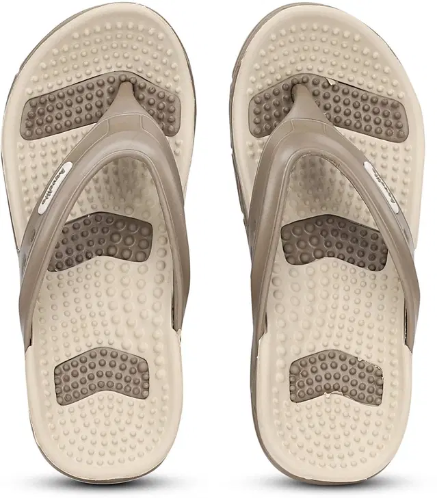 Aqualite Slippers for Men (Beige, 7 UK/India)