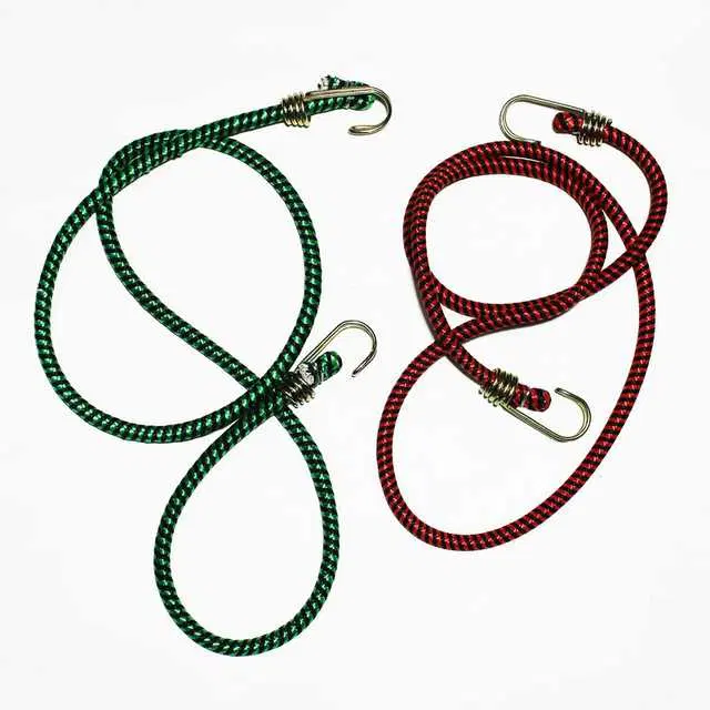 Steel Hook Elastic Bungee Cord/Bungee Rope For Luggage, 2 Pcs, Multicolor, R-329