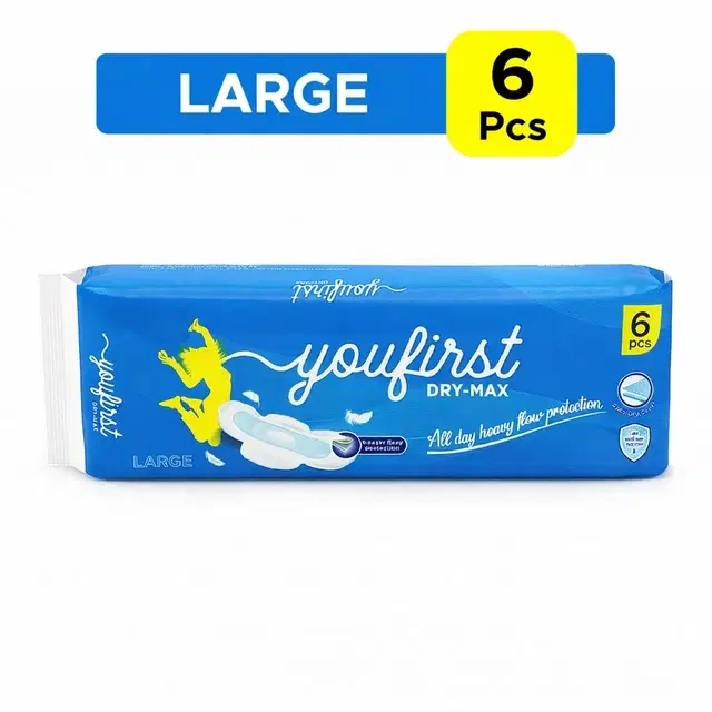 YouFirst Straight Dry Net Sanitary Pads Large (6 Pcs)