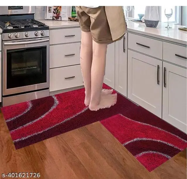 Cottin Doormat, Red & Maroon, Set of 2