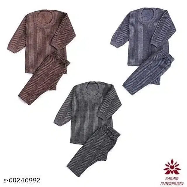 Wool Thermal Set for Kids, Pack of 3 (Multicolour, 0-6 Months)