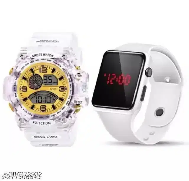 Sports with Digital Watch for Mens & Boys, Set of 2 (Multicolor)