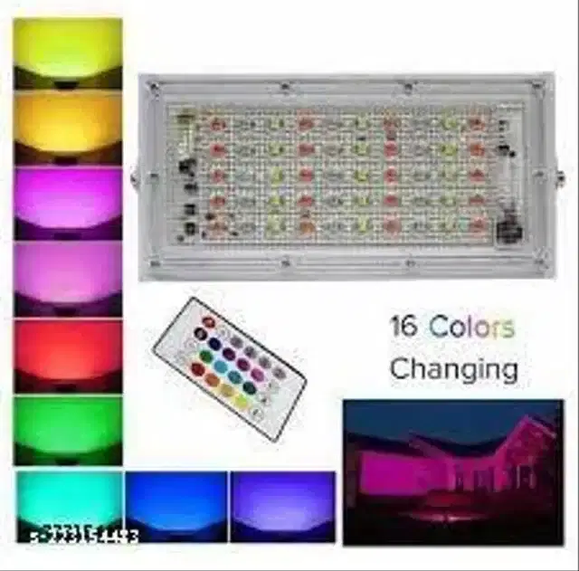 Remote Control Flood Light, Multicolor, 50 W
