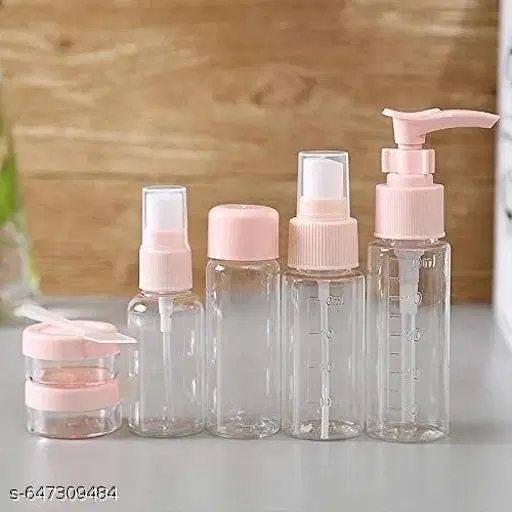 Travel Bottles for Toiletries (6pcs) - Refillable Empty Mini Containers with Pouch (Random Colors) - Travelling Accessories & Essentials Kit Set for Shampoo, Cosmetics, and More