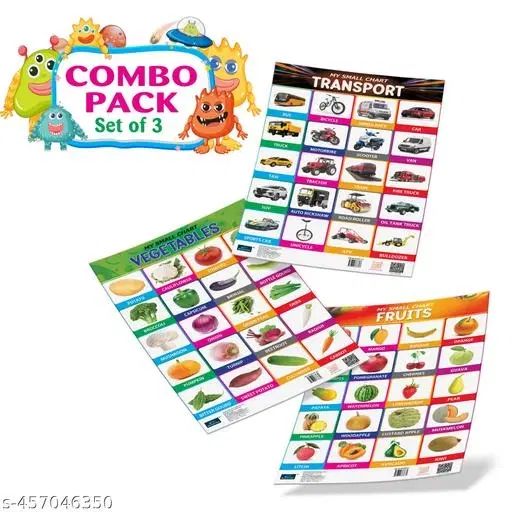 Bookford Publications My small chart Fruits, Vegetables & Transport (Set of 3)